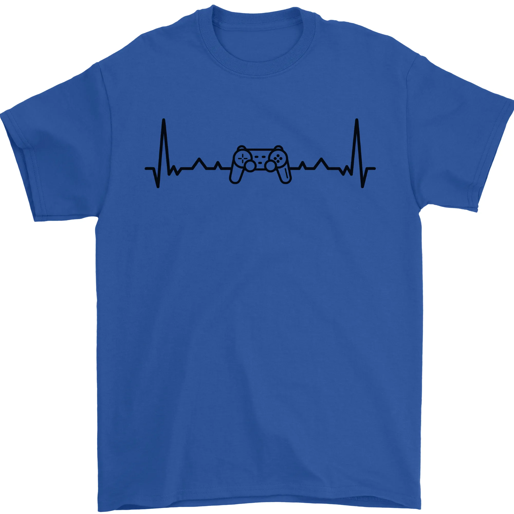 Gaming ECG Video Games Console Controller Mens T-Shirt 100% Cotton
