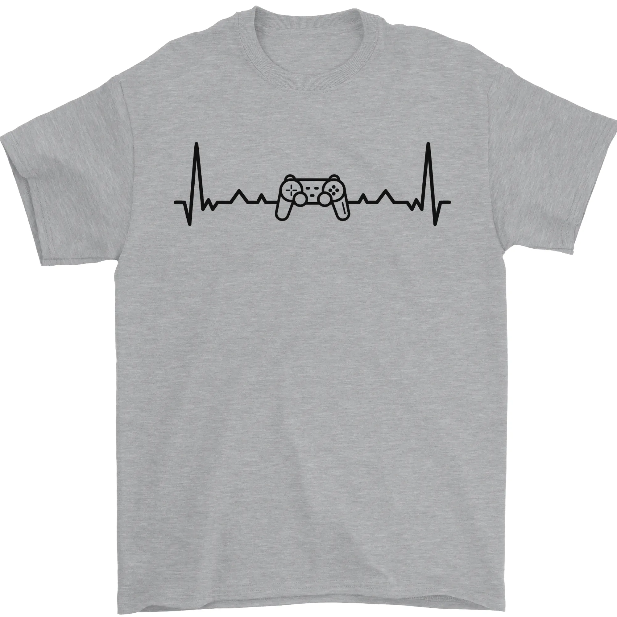 Gaming ECG Video Games Console Controller Mens T-Shirt 100% Cotton