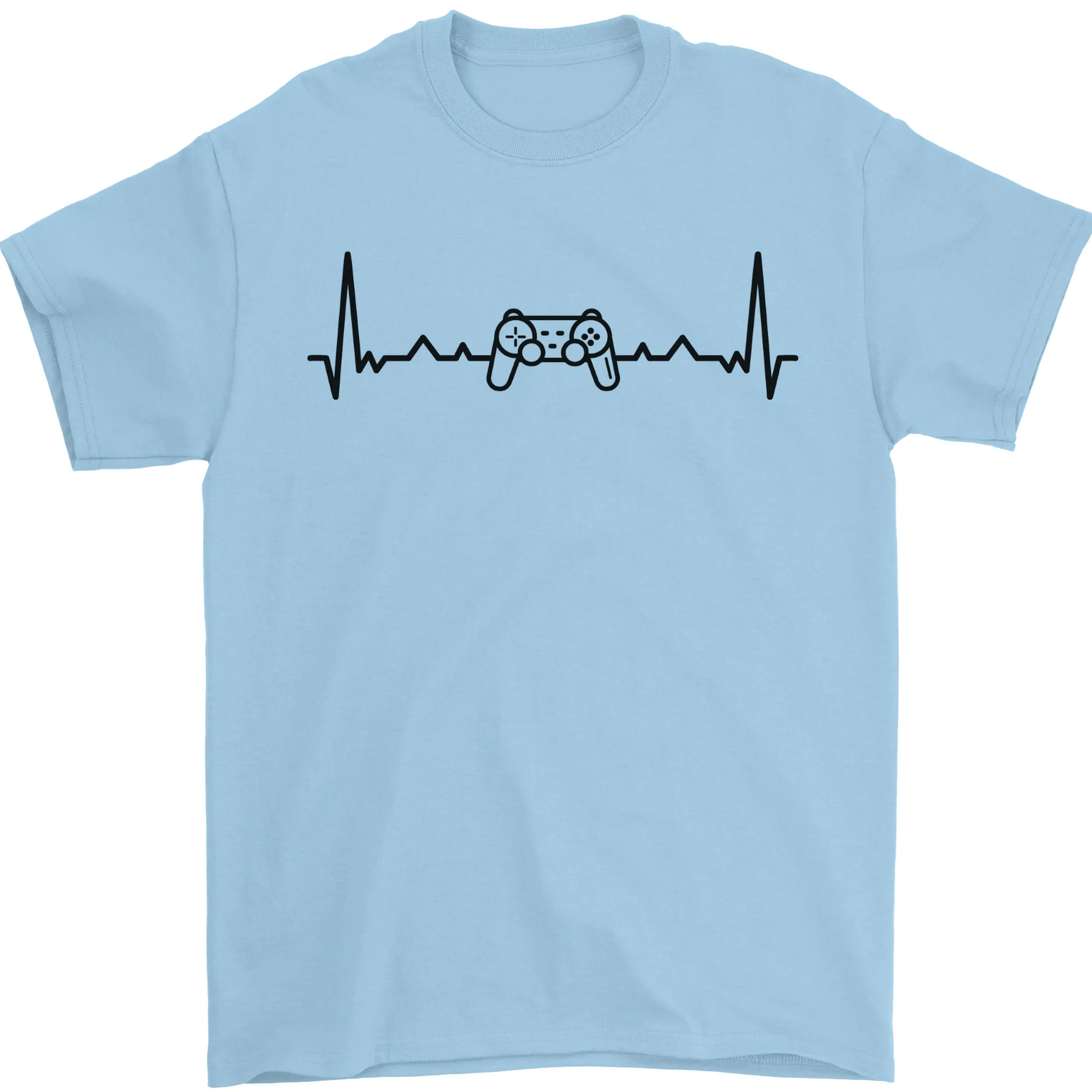 Gaming ECG Video Games Console Controller Mens T-Shirt 100% Cotton