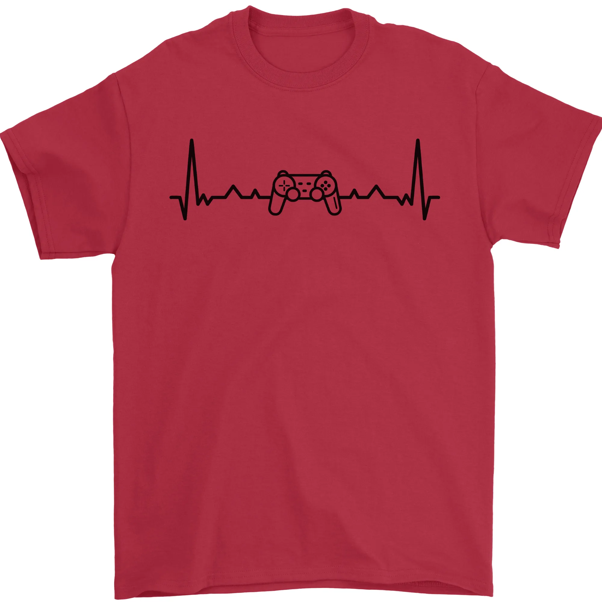 Gaming ECG Video Games Console Controller Mens T-Shirt 100% Cotton
