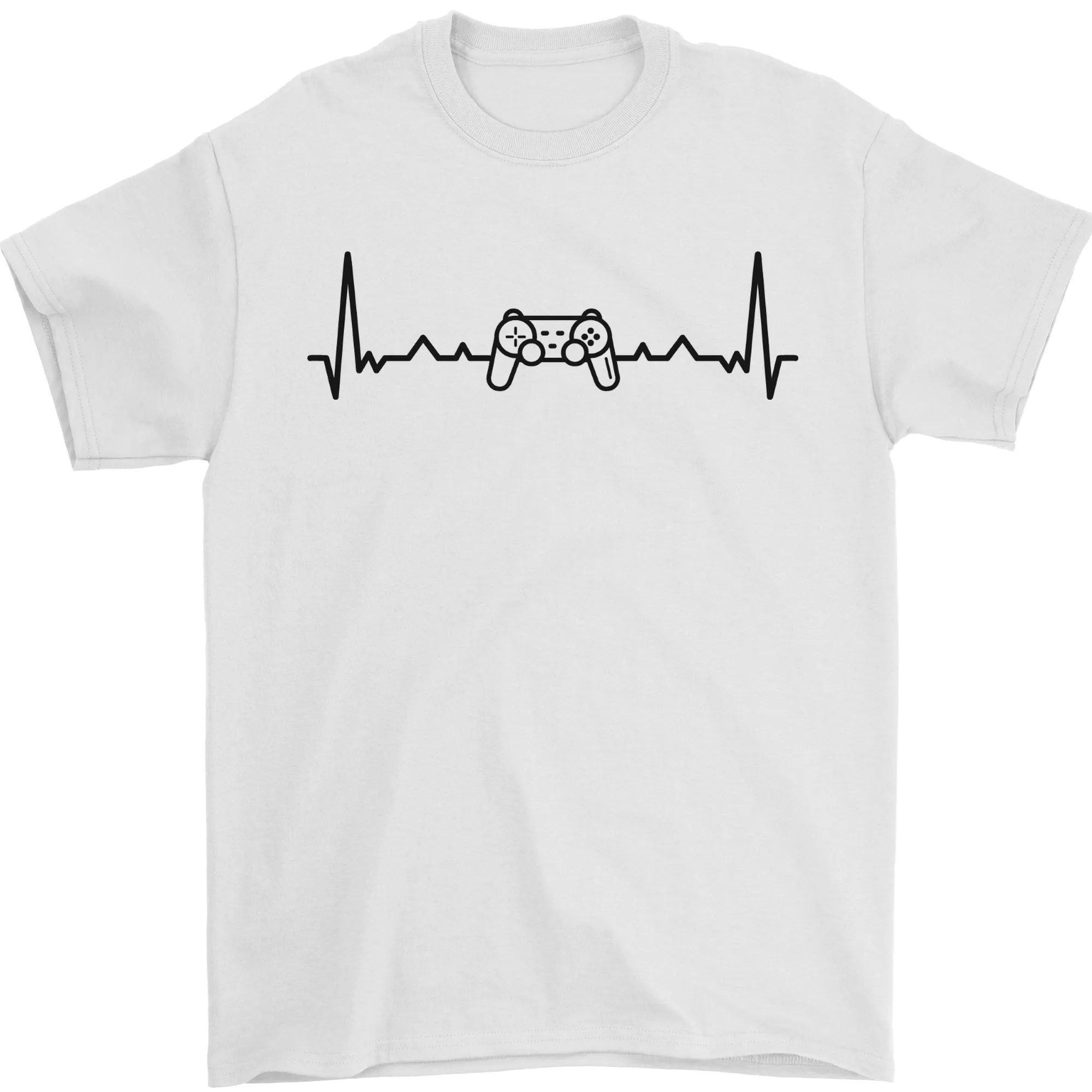 Gaming ECG Video Games Console Controller Mens T-Shirt 100% Cotton