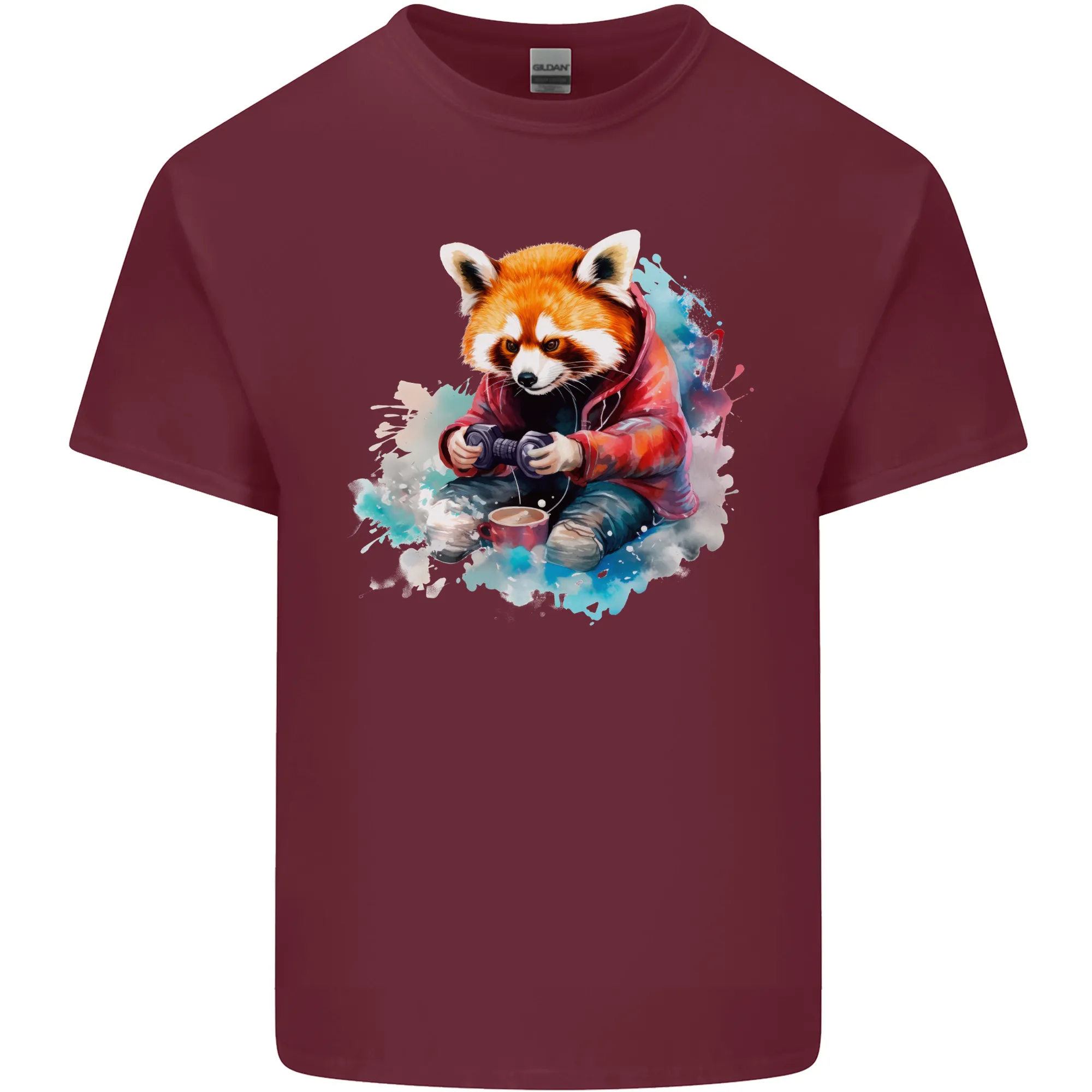Gaming Red Panda Video Games Gamer Mens Light Cotton T-Shirt