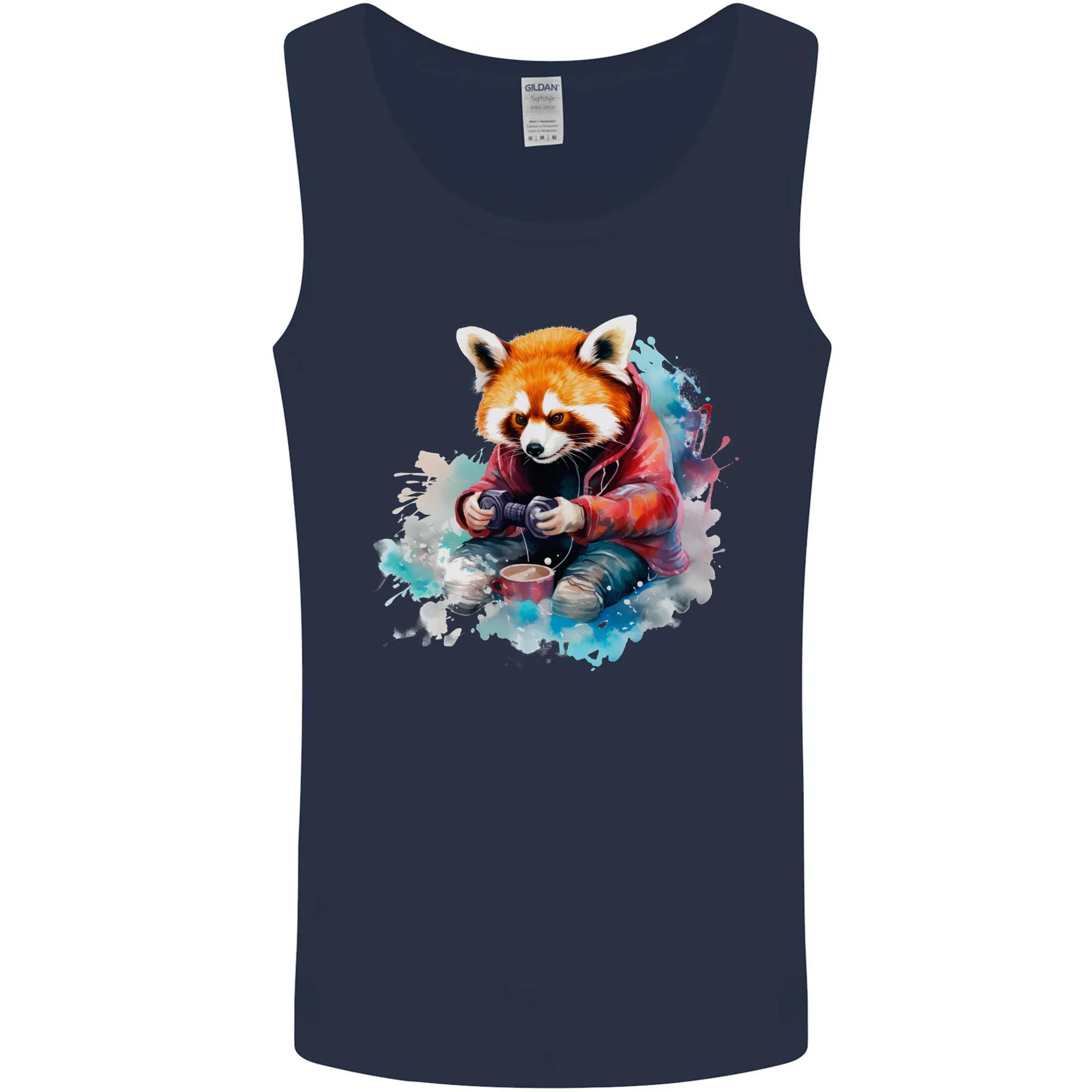 Gaming Red Panda Video Games Gamer Mens Vest Tank Top