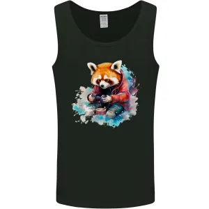 Gaming Red Panda Video Games Gamer Mens Vest Tank Top