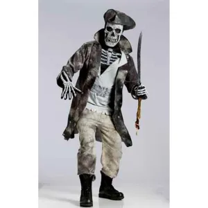 Ghost Pirate Costume For Adult Men - 6'/200Lbs (1/Pk)