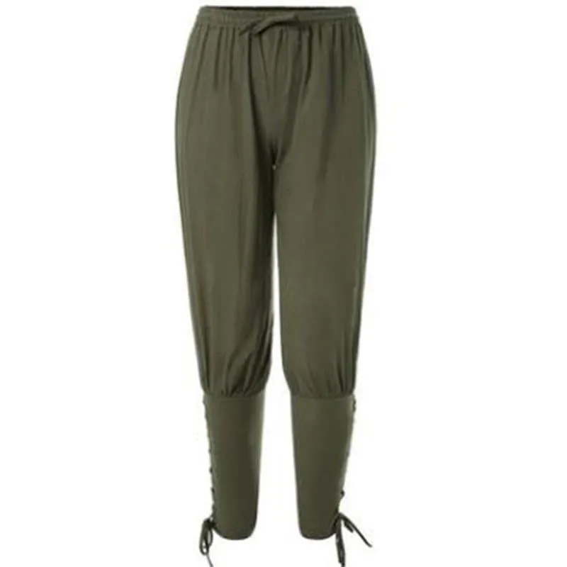 GOOSUDU Men's Casual Pants New  Casual Pants Summer Trousers Ankle Strap Pants Medieval Pirate Ship Pants