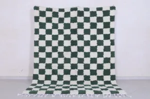 Green checkered rug - Moroccan checkered rug - Custom rug