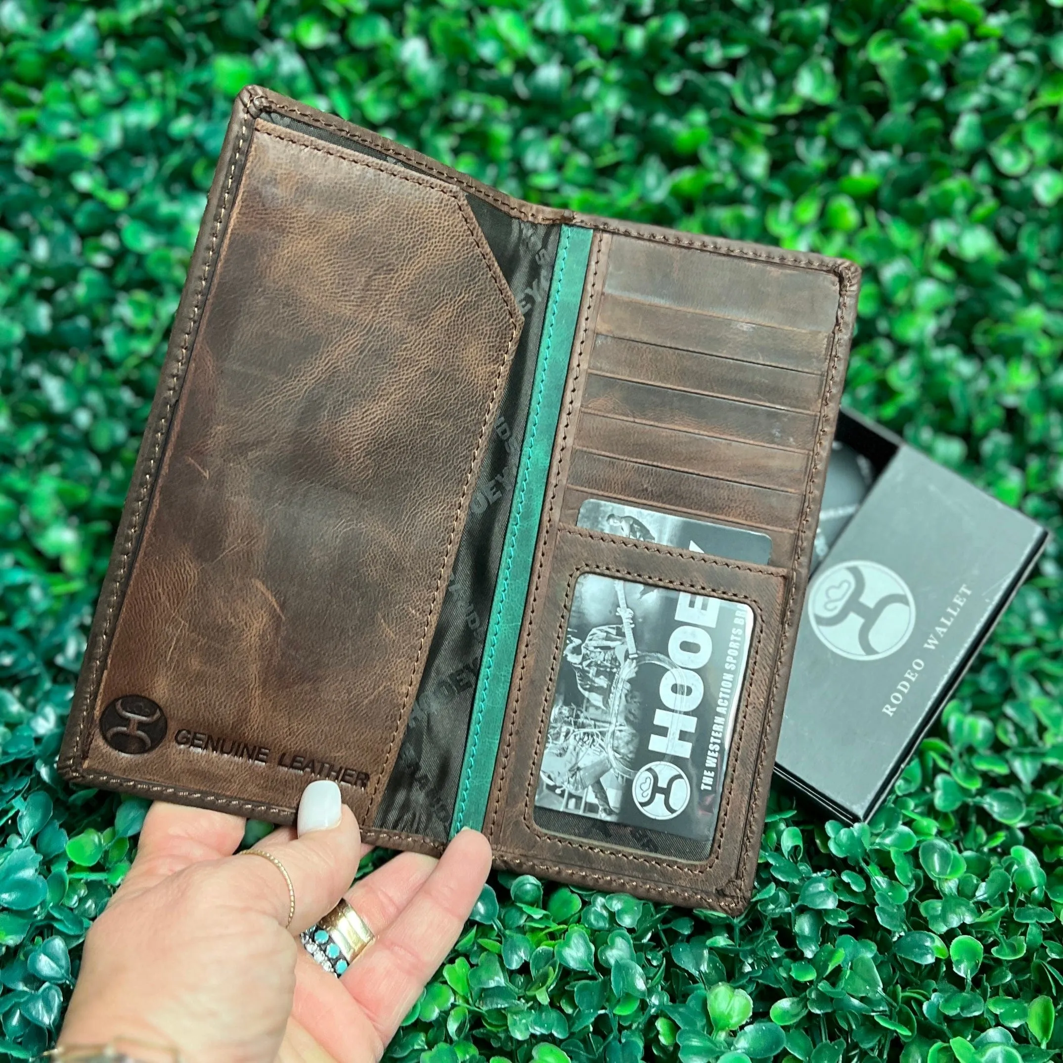 HOOEY  "CHAPAWEE" RODEO HOOEY WALLET BROWN/TURQUOISE W/ AZTEC