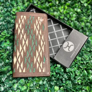 HOOEY  "CHAPAWEE" RODEO HOOEY WALLET BROWN/TURQUOISE W/ AZTEC