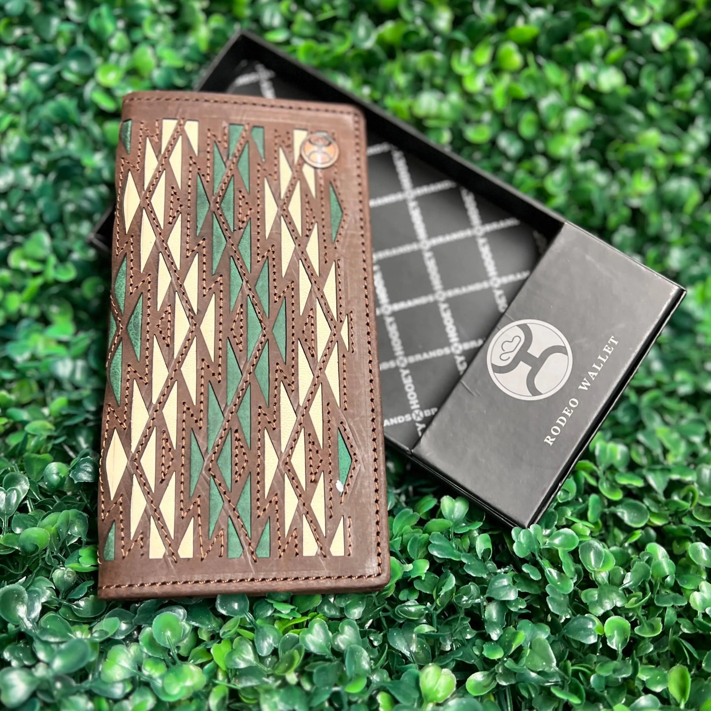 HOOEY  "CHAPAWEE" RODEO HOOEY WALLET BROWN/TURQUOISE W/ AZTEC