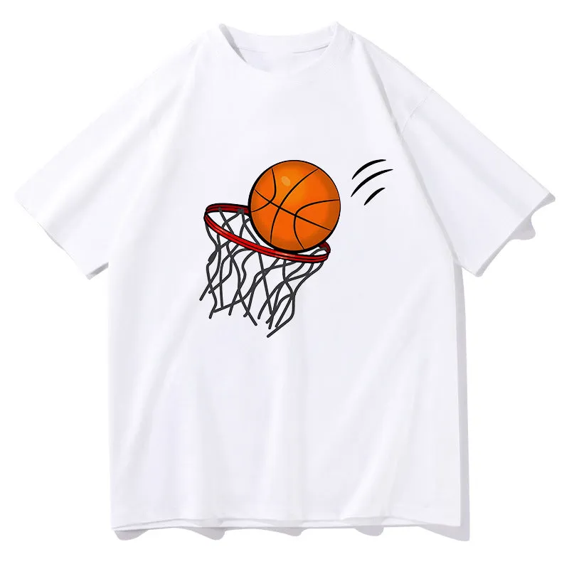 Hoop Dreams Scoring Basketball Print T-shirt