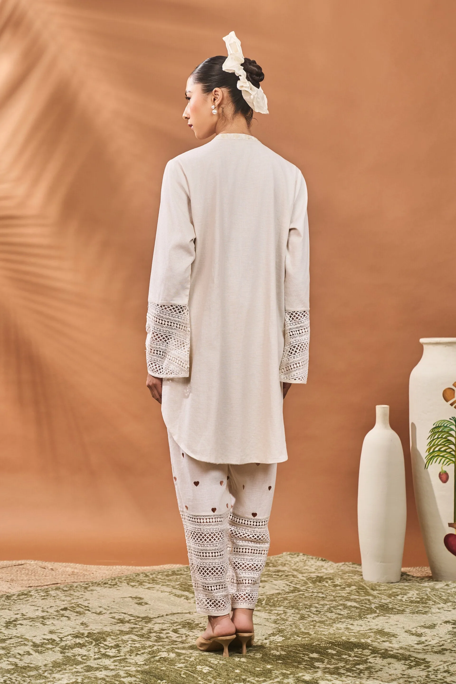 Ivory Blooming Board Tunic Set