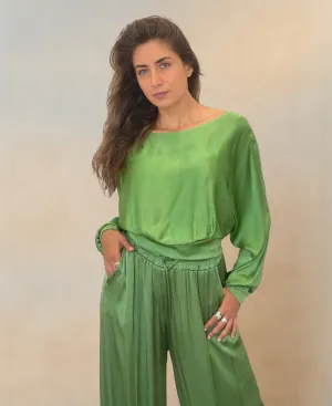 Key-hole Satin Top