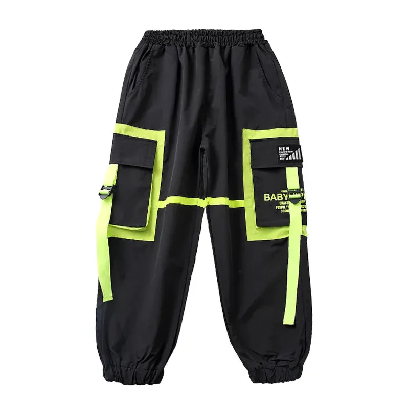 Kids K-Pop Hip Hop Sweatshirt Crop Top & Cargo Jogger Pants for Jazz Dance Costume