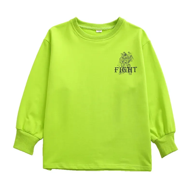 Kids K-Pop Hip Hop Sweatshirt Crop Top & Cargo Jogger Pants for Jazz Dance Costume