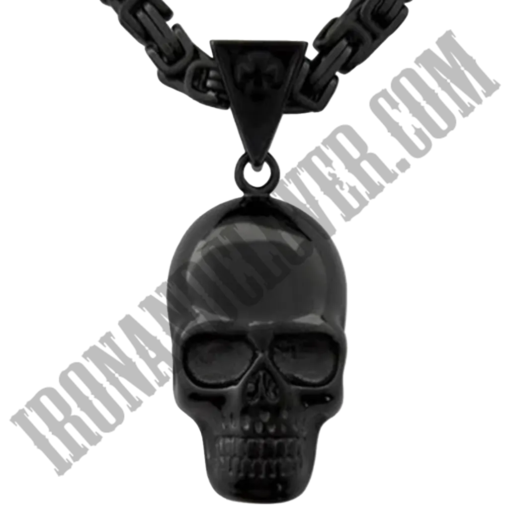Large Black Skully Necklace