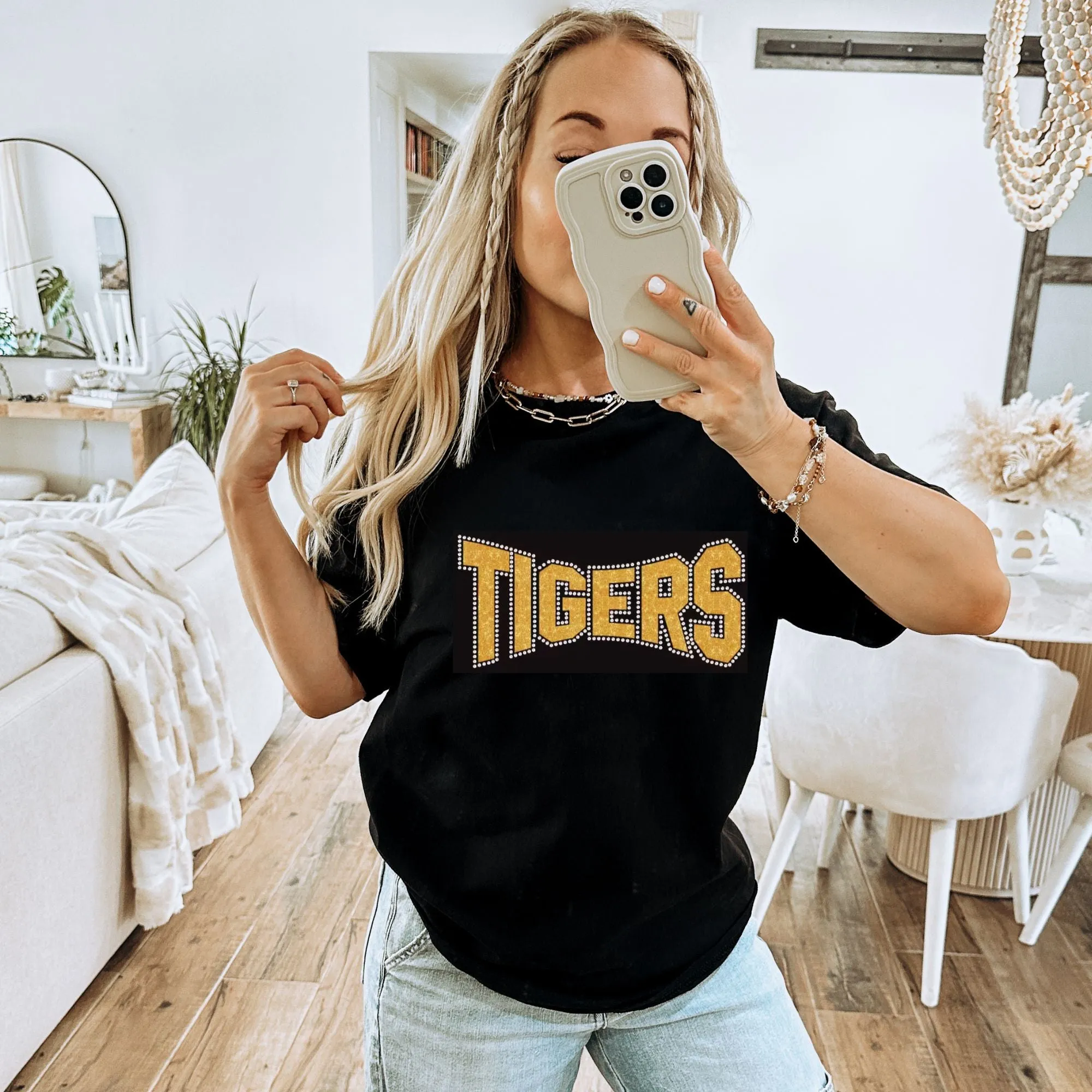 Marana Tigers Softball Rhinestone Bling Shirt or Hoodie customized with name on back