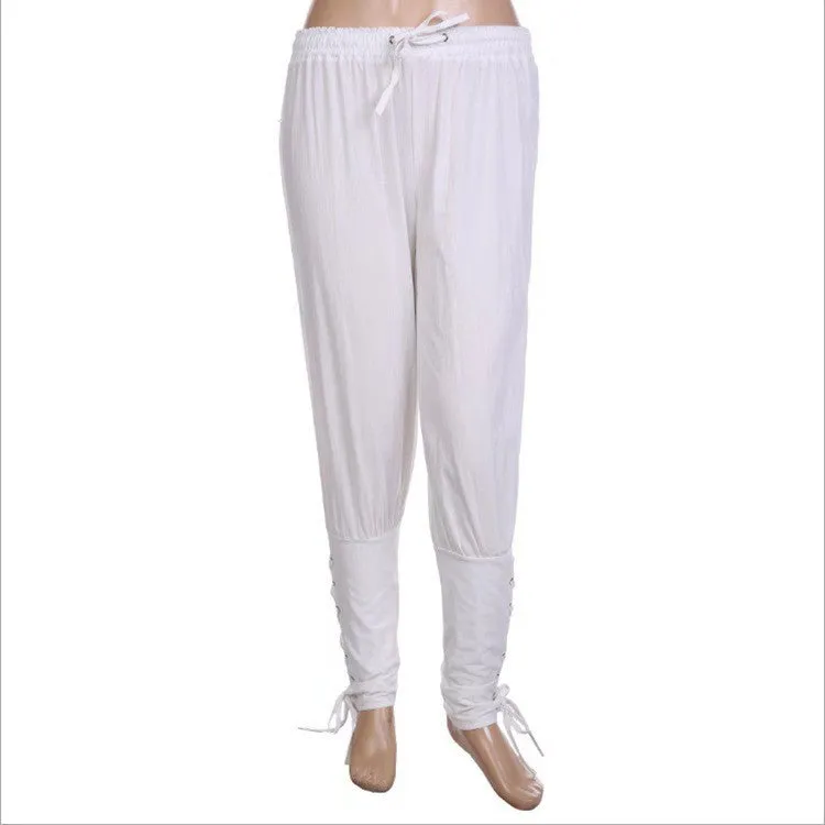 Men's Casual Anklet Trousers Mid-Century Pirate Pants with Belt