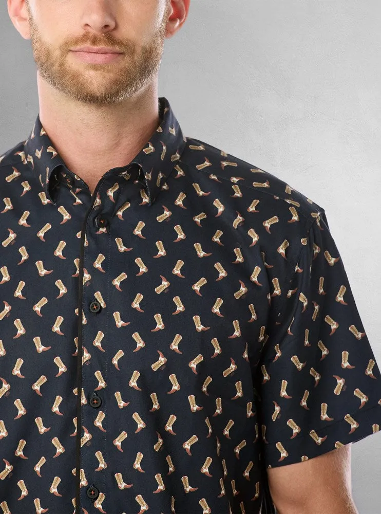Men's casual short sleeve stretch shirt