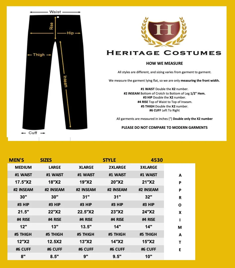 Men's Cotton Renaissance Pants/Medieval Trousers