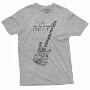 Men's Guitar Player T-shirt Music Band Country Rock jazz Shirt Legendary Guitarists Tee