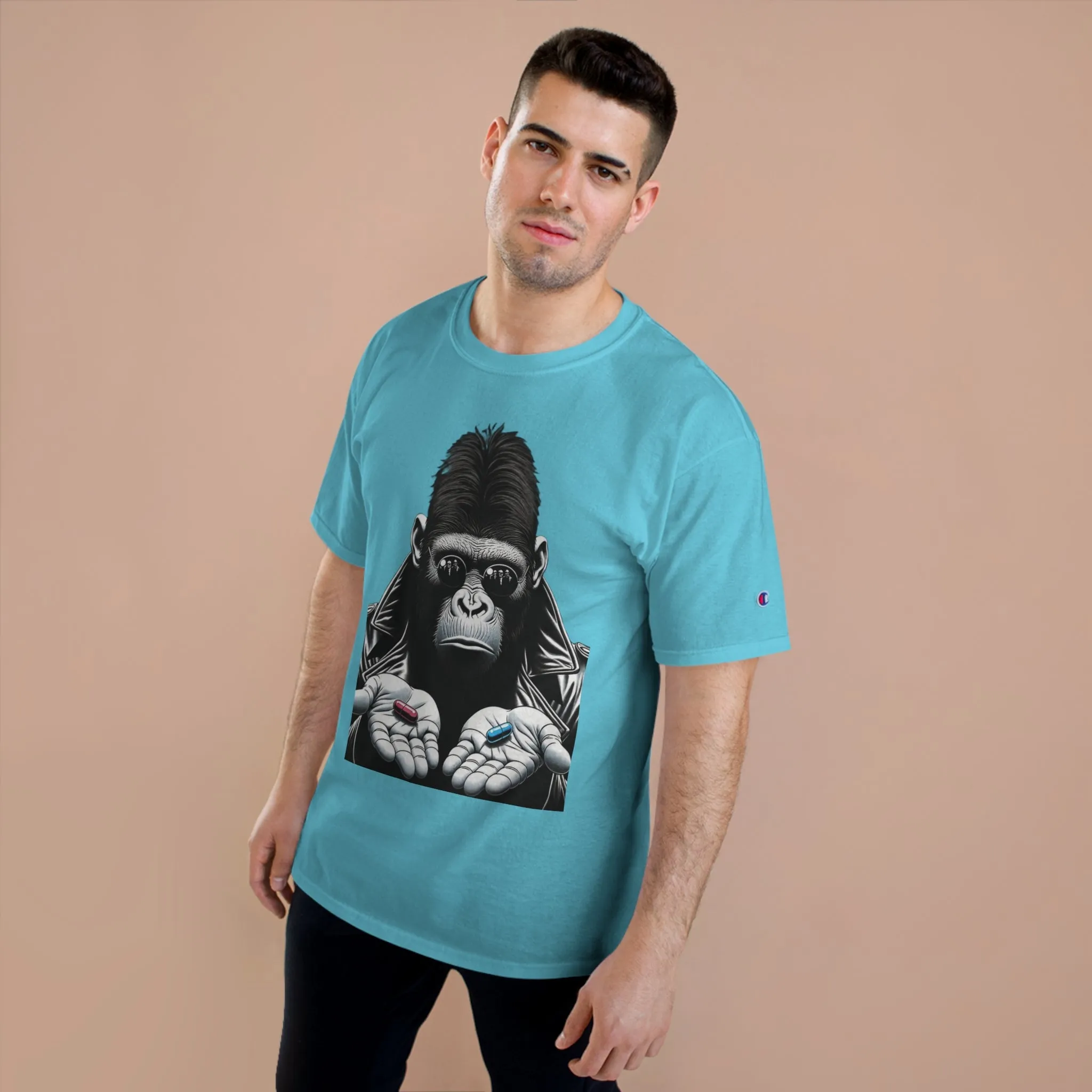Morpheus-Inspired Ape Pill Holder High-Contrast T-Shirt