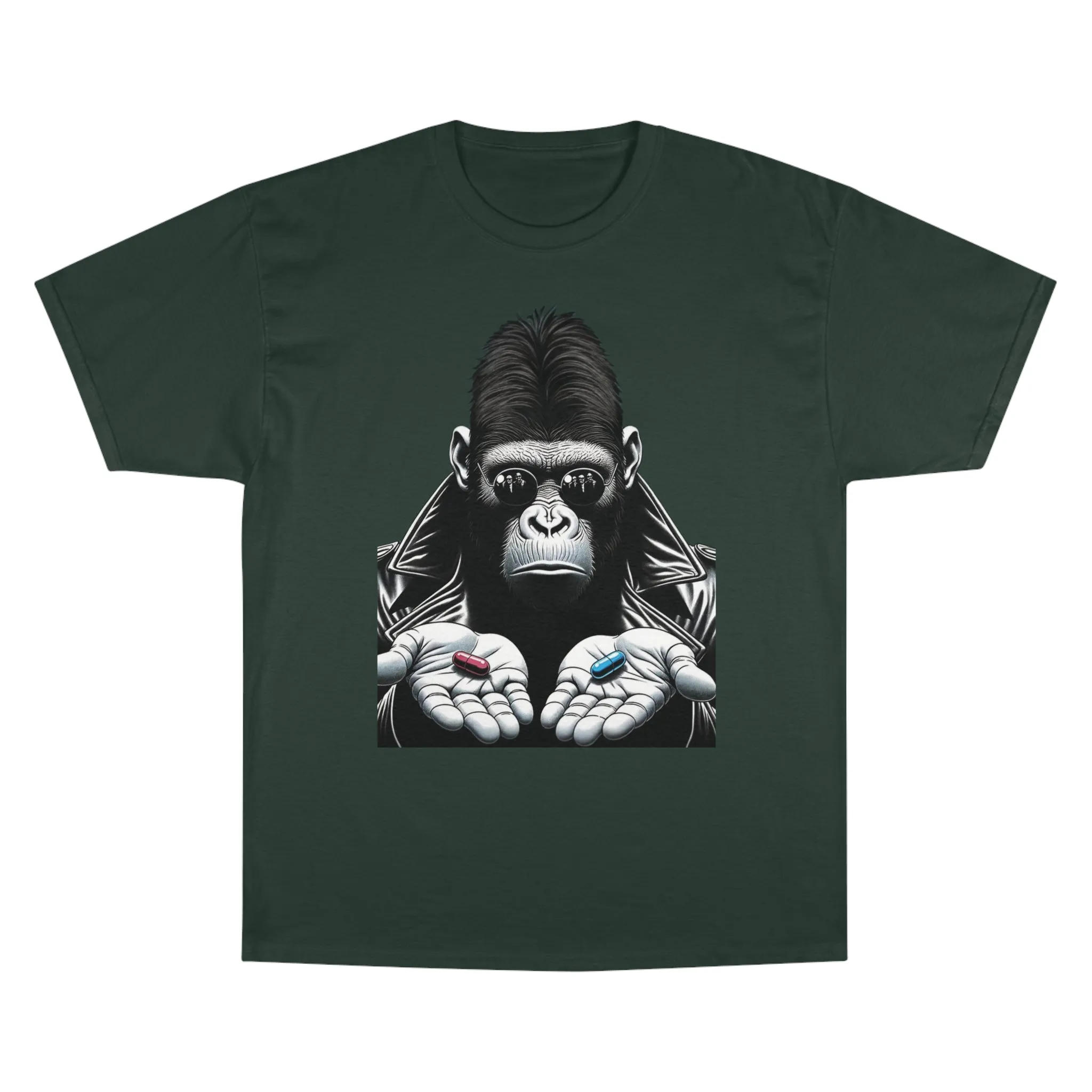 Morpheus-Inspired Ape Pill Holder High-Contrast T-Shirt