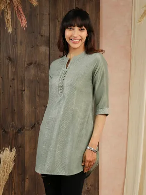 Olive Ethnic Wear Chanderi Silk Straight Tunics for Ladies - Zola