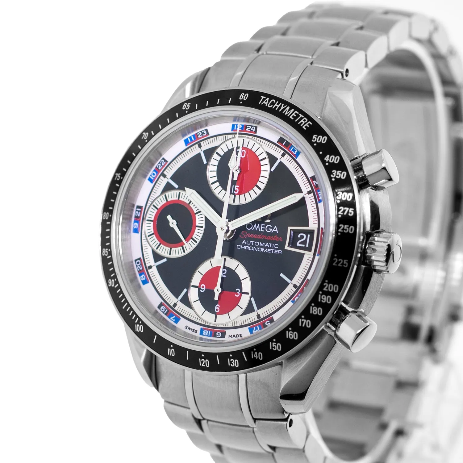 Omega Speedmaster Chronograph 40mm Stainless Steel Black /Red Casino Dial 3210.52.00
