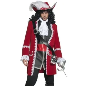 Pirate Captain Hook Costume Adult Red