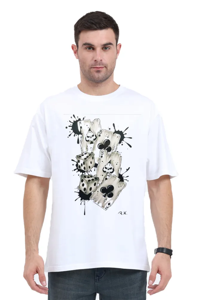 "Luck &amp; Chaos" Oversized Streetwear Graphic T-Shirt