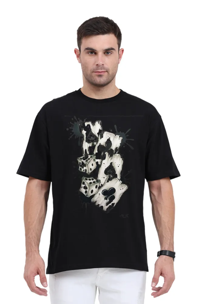 "Luck &amp; Chaos" Oversized Streetwear Graphic T-Shirt
