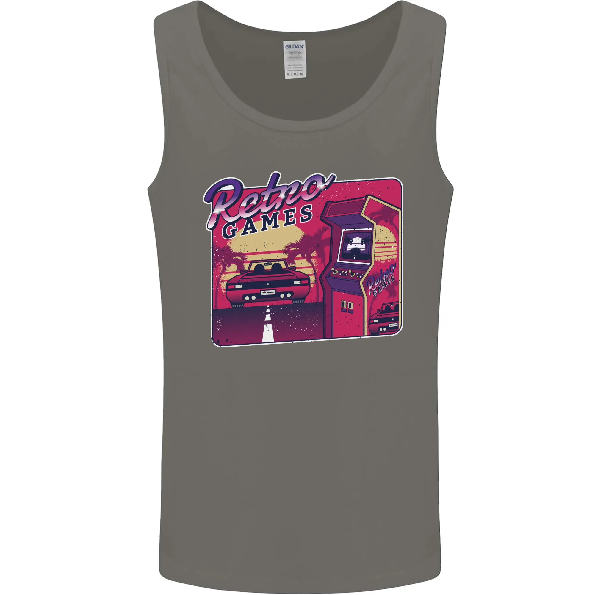 Retro 80s Arcade Games Mens Vest Tank Top