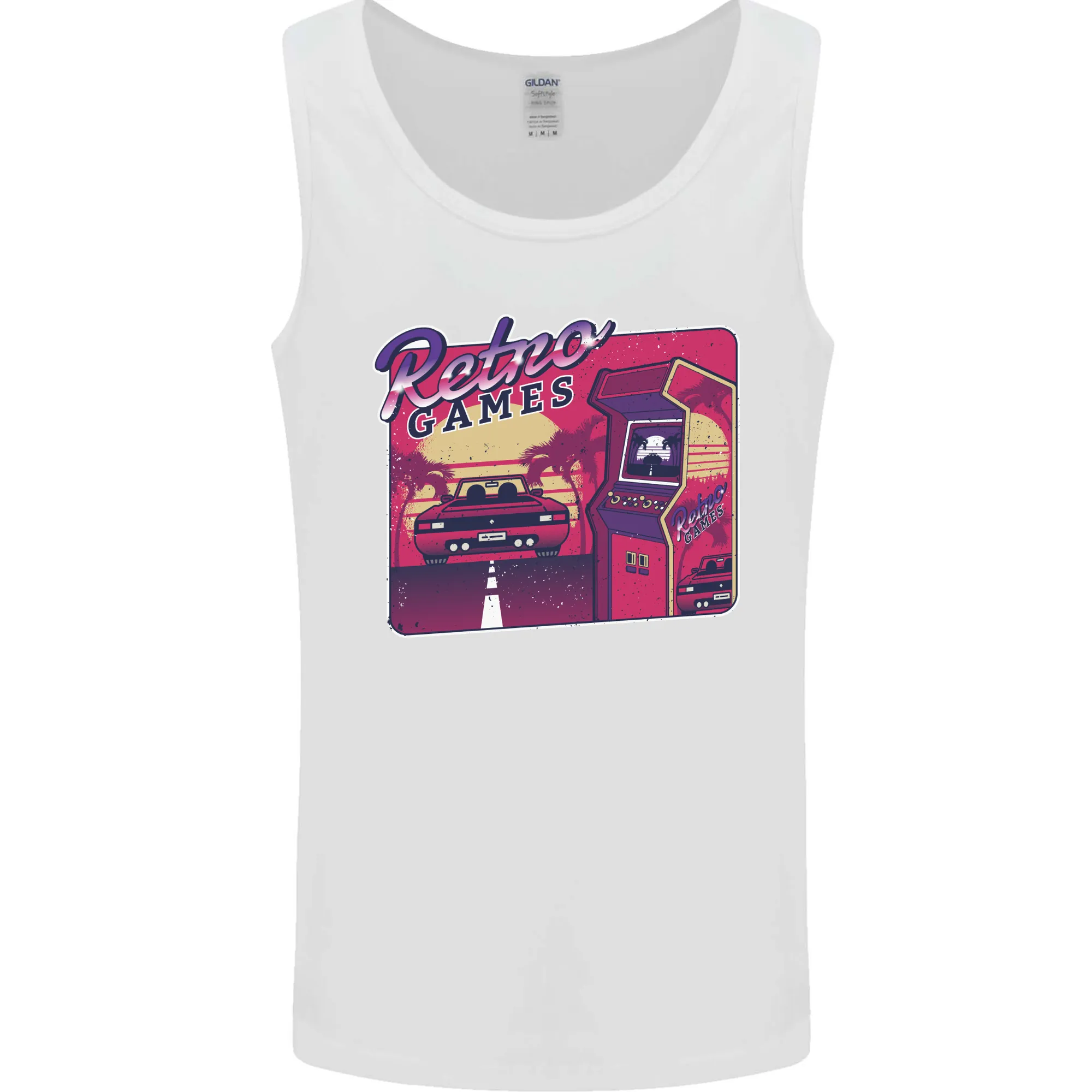 Retro 80s Arcade Games Mens Vest Tank Top
