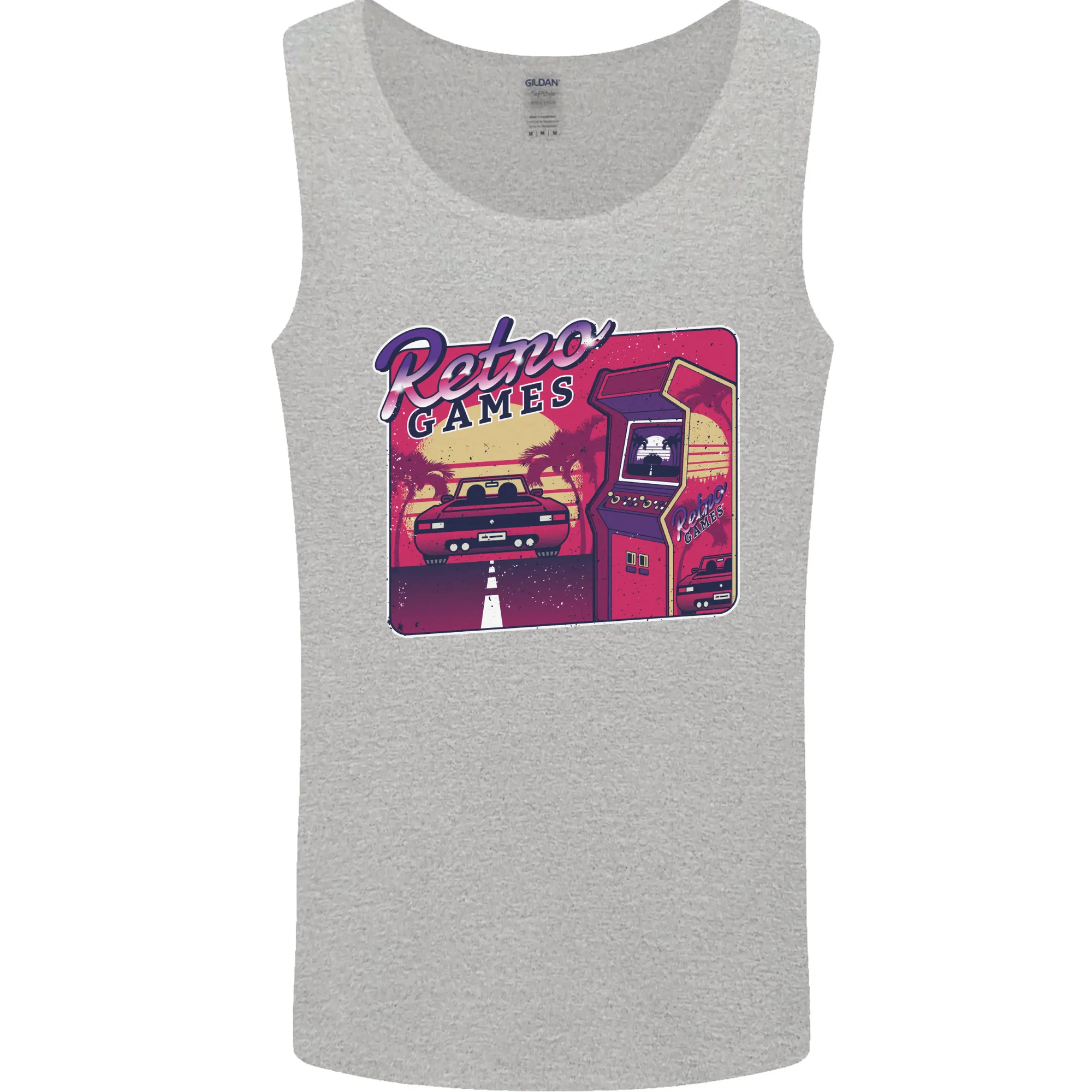Retro 80s Arcade Games Mens Vest Tank Top