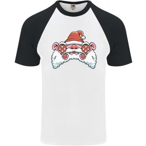Santa Controller Video Games Gaming Joypad Xmas Mens S/S Baseball T-Shirt