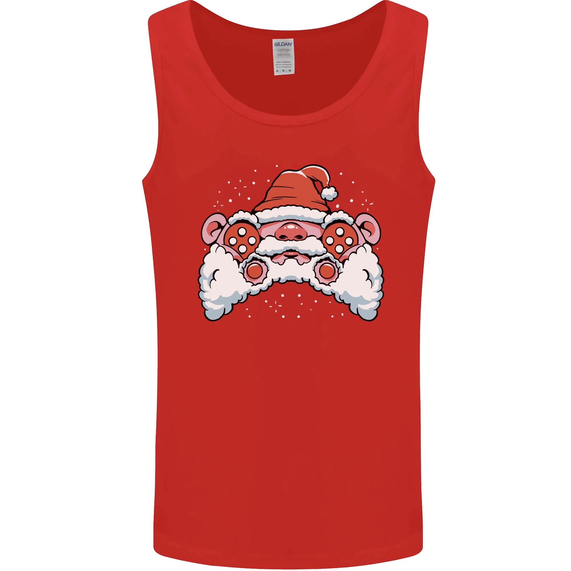 Santa Controller Video Games Gaming Joypad Xmas Mens Vest Tank Top