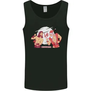 Santa v Jesus Video Game Style Christmas Xmas Mens Vest Tank Top