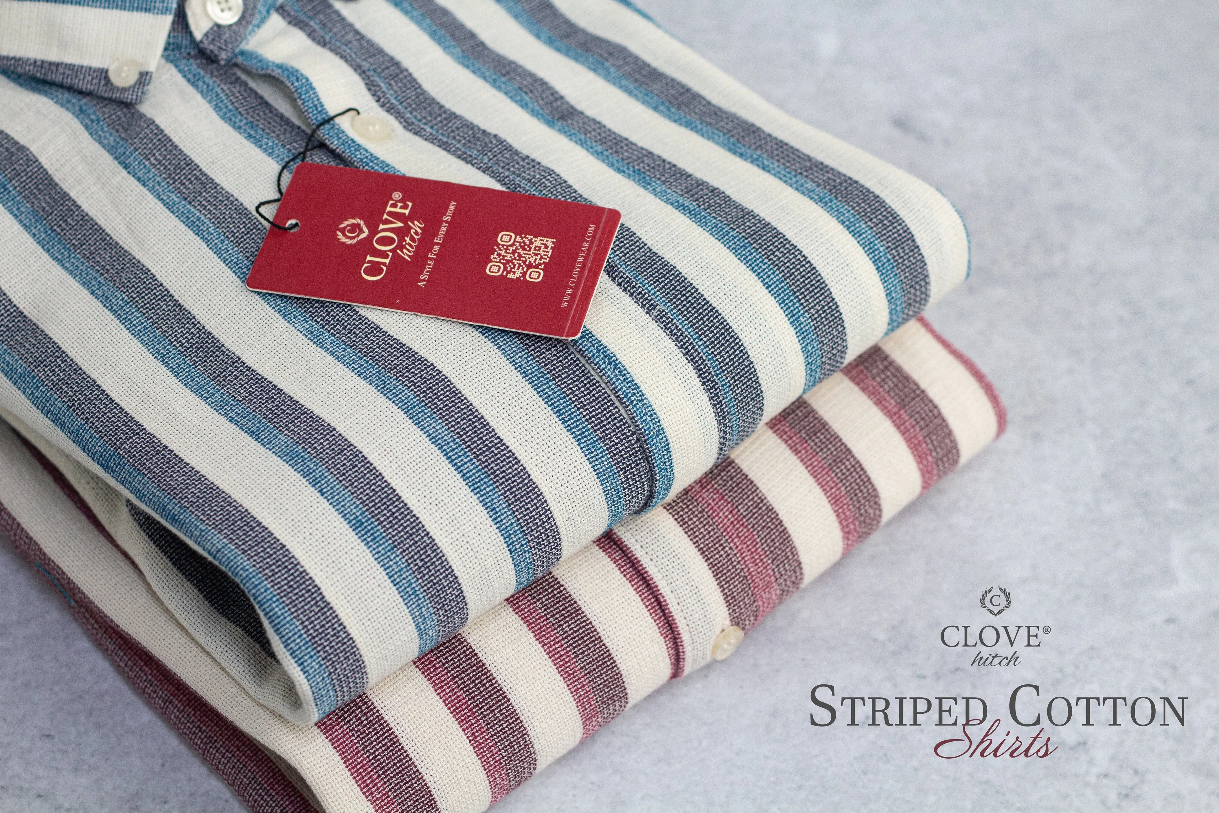 Shebeka Striped Shirt - Dark Red