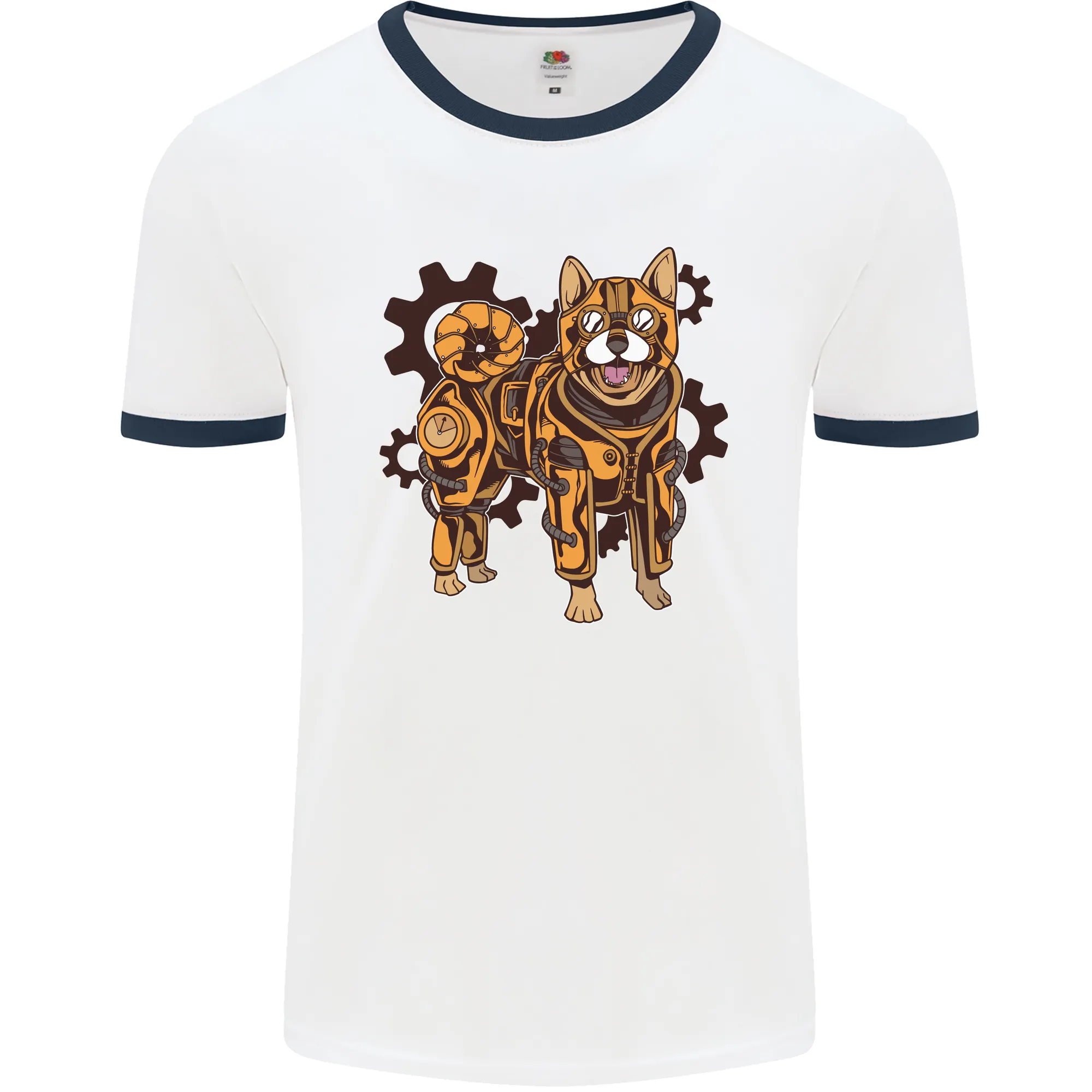 Shiba Inu Steampunk Dog Mens Ringer T-Shirt