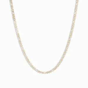 Thin Curb Chain Necklace / 18K Solid Gold