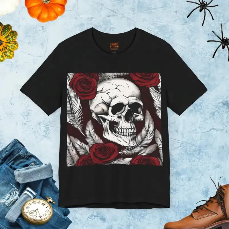 Ultimate Skull with Roses Tee Spooky Style