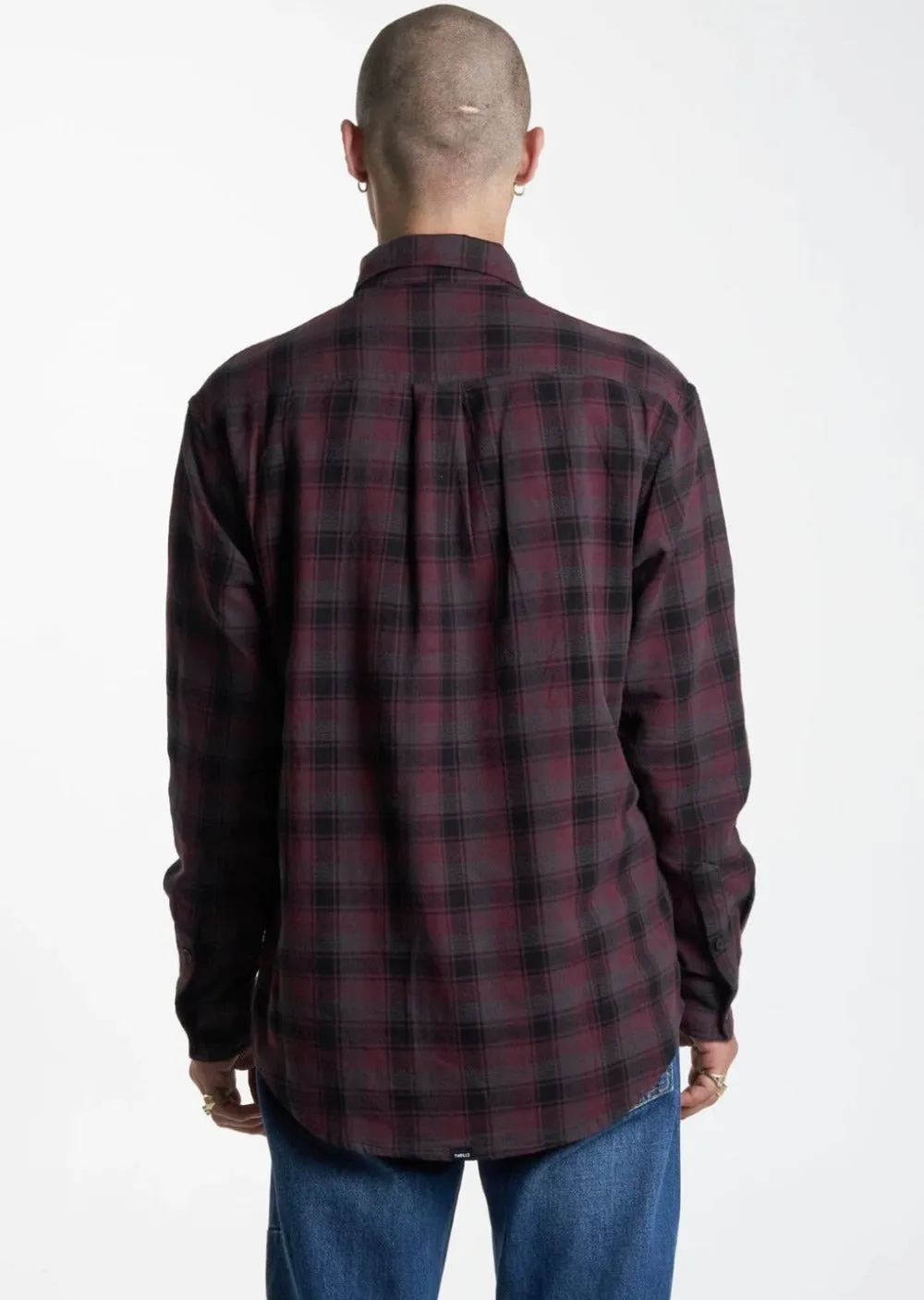Union Check Long Sleeve Shirt Wine
