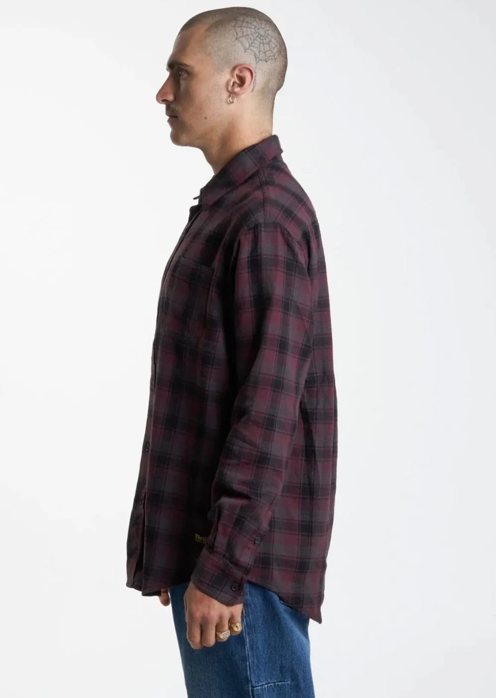 Union Check Long Sleeve Shirt Wine