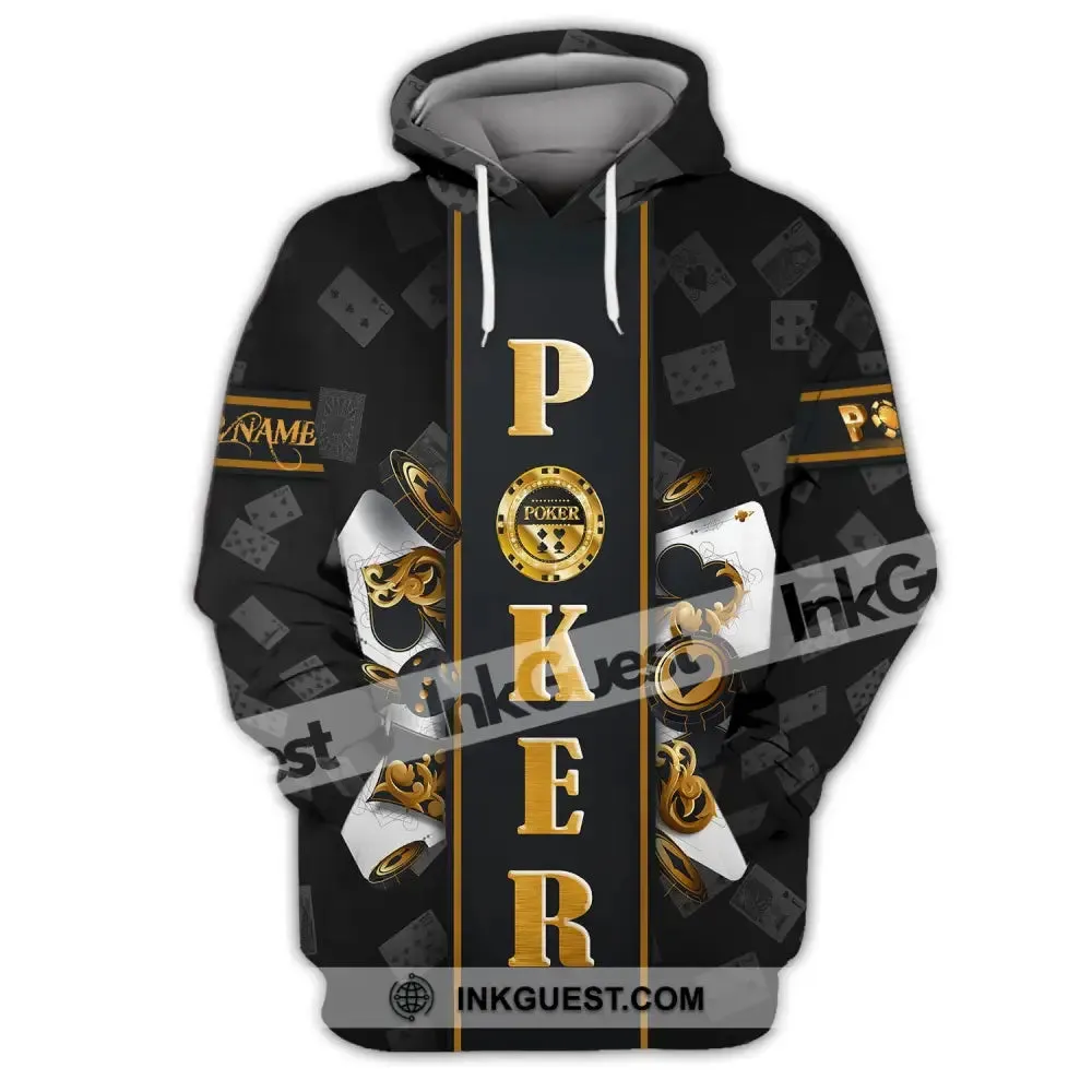 Unisex Shirt, Custom Name Poker T-Shirt, Golden Poker, Casino Shirt, Poker Gift