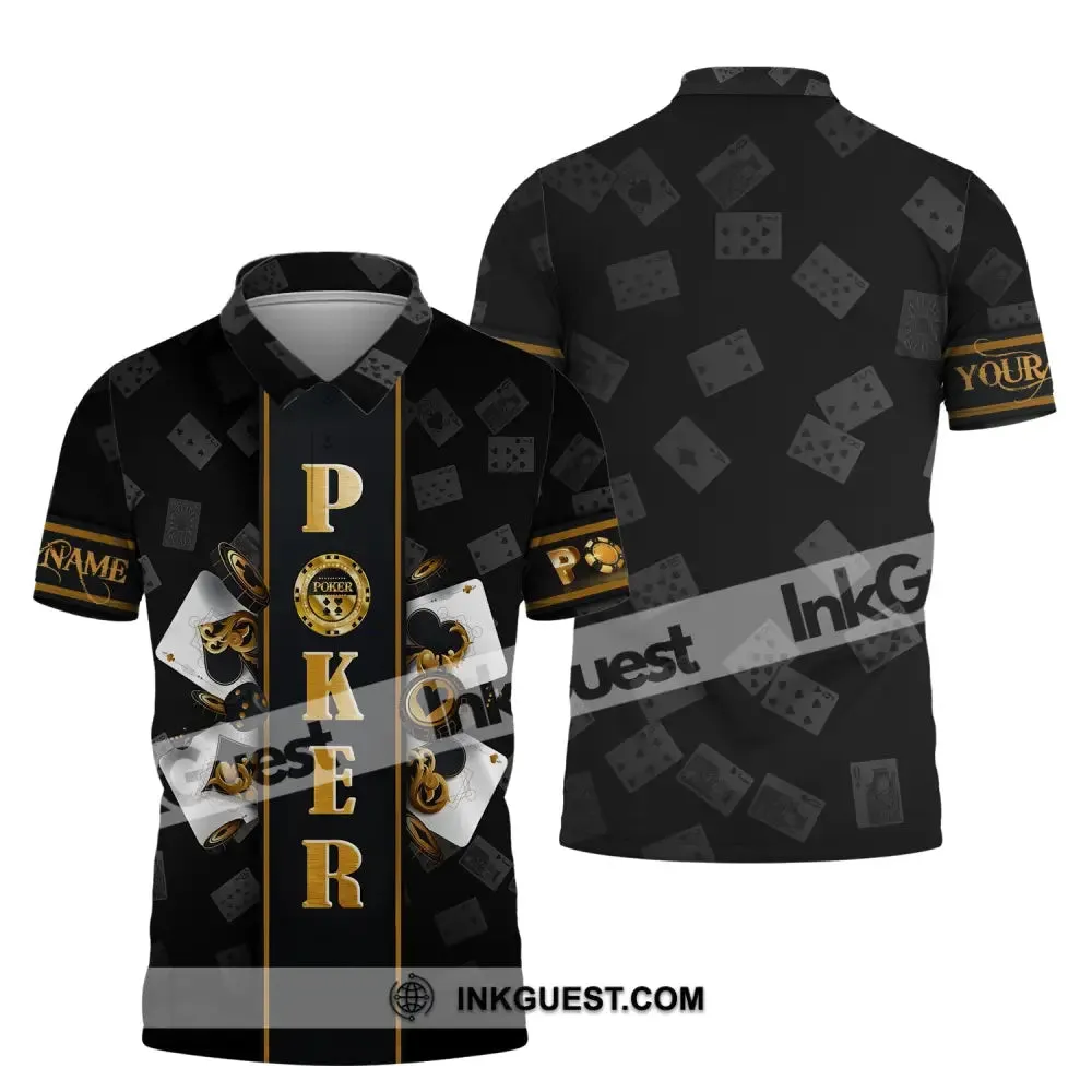 Unisex Shirt, Custom Name Poker T-Shirt, Golden Poker, Casino Shirt, Poker Gift