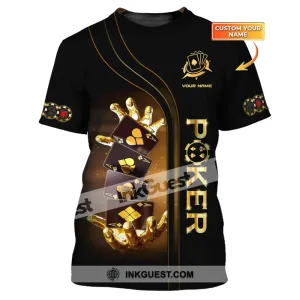 Unisex Shirt, Custom Name Poker T-Shirt, Poker Gold, Poker Gift