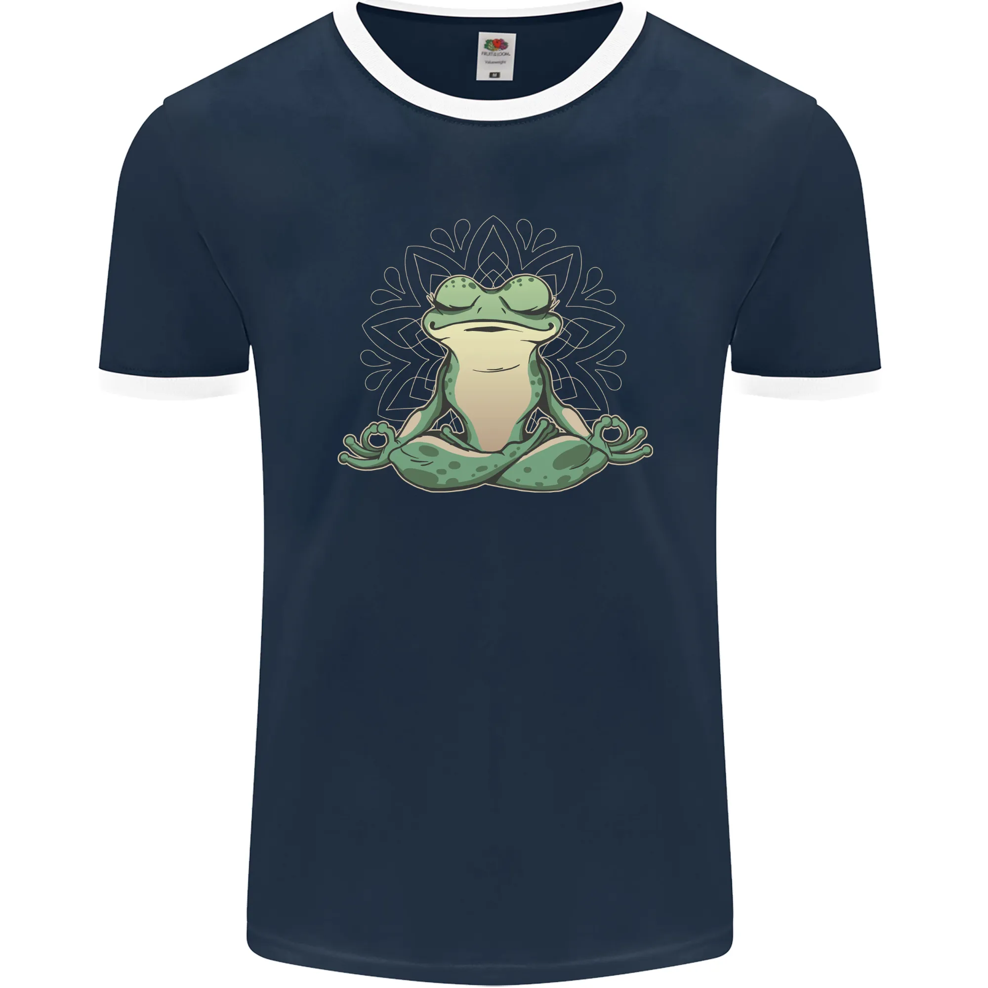 Yoga Frog Meditation Mens Ringer T-Shirt FotL