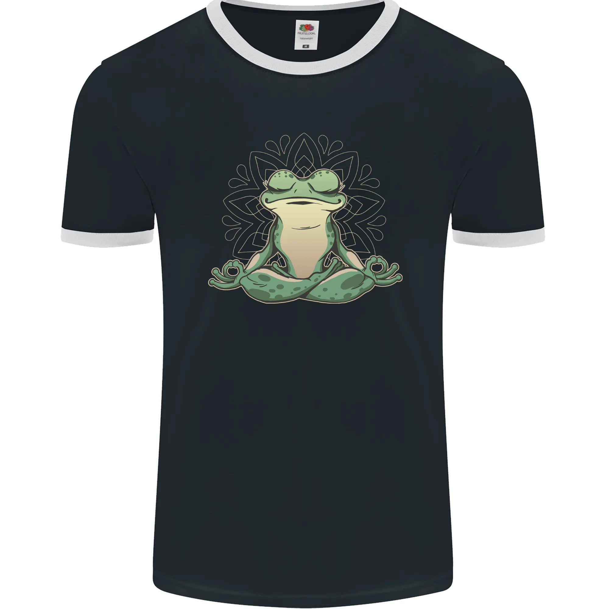 Yoga Frog Meditation Mens Ringer T-Shirt FotL